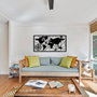 Wallity World Map Large Metal Wall Decor Negro